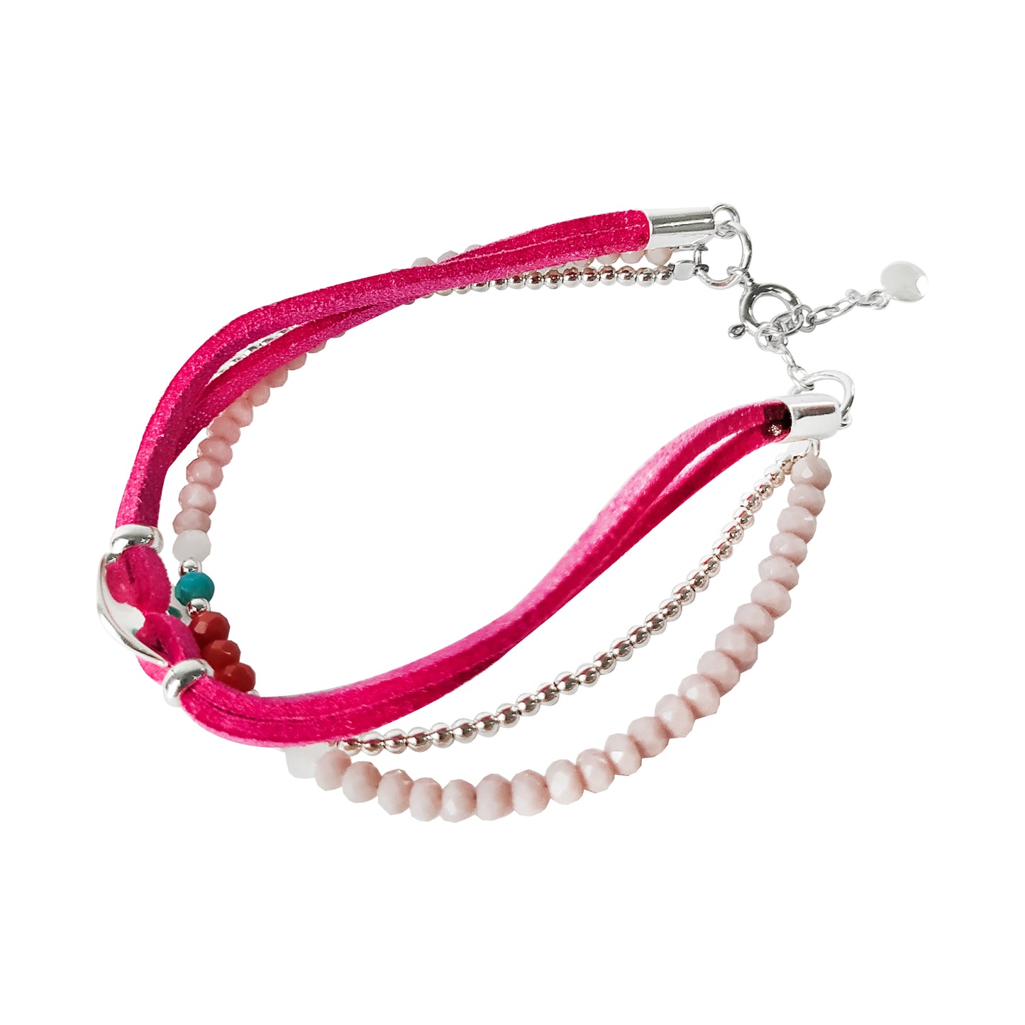 Alma Pink Silver Bracelet