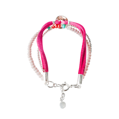 Alma Pink Silver Bracelet