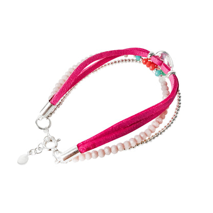 Alma Pink Silver Bracelet