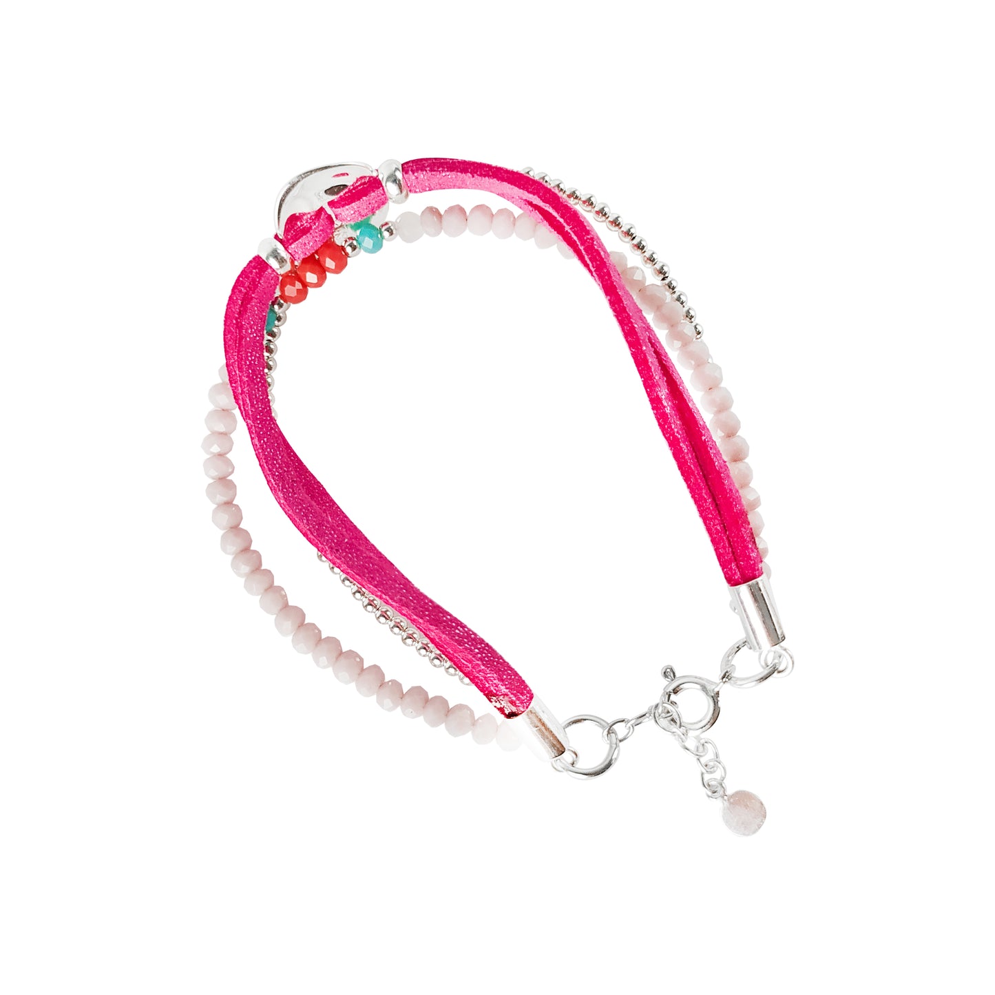 Alma Pink Silver Bracelet